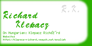 richard klepacz business card